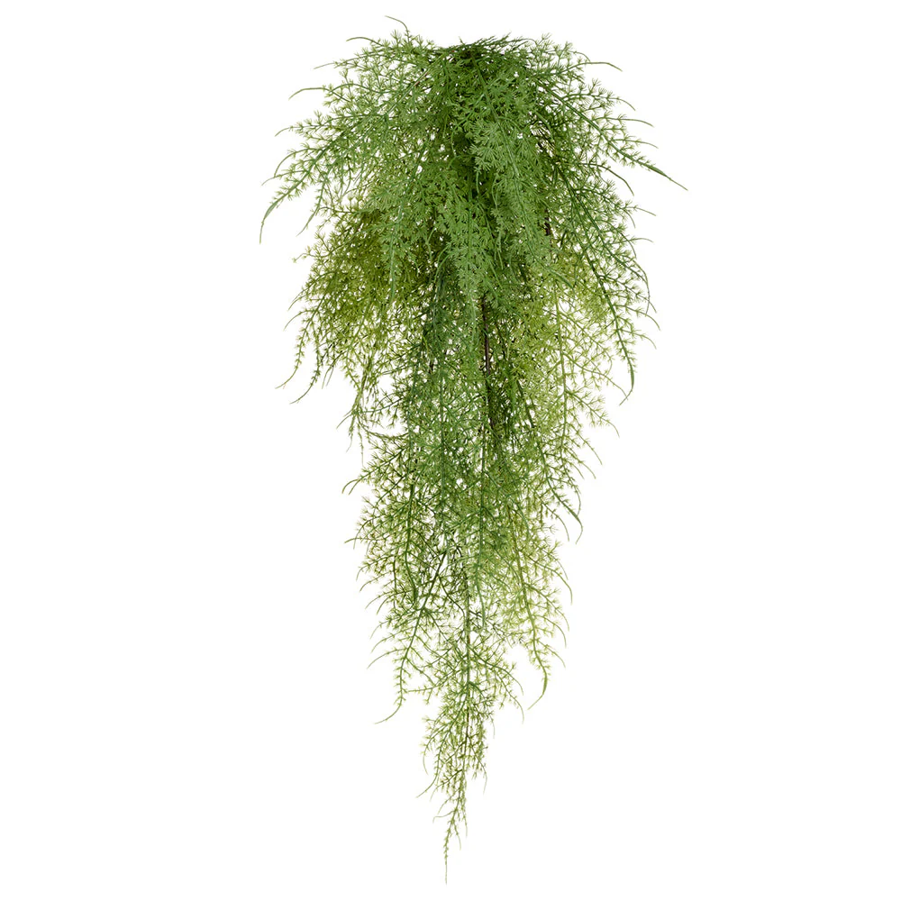 28" Outdoor UV-Resistant Artificial Hanging Asparagus Fern Plant -Green (Pack of 12)