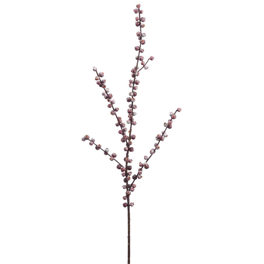 28" Outdoor Water-Resistant Artificial Berry Stem -Burgundy (Pack of 24)