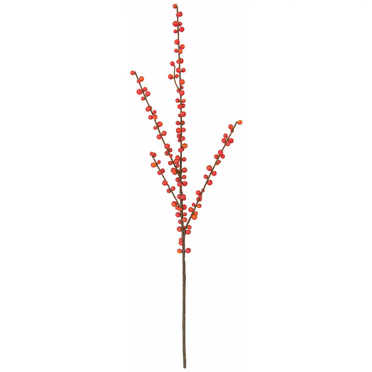 28" Outdoor Water-Resistant Artificial Ilex Berry Stem -Orange/Peach (Pack of 24)