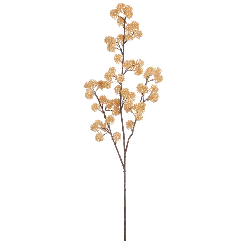 28" PE Soft-Touch Sedum Artificial Flower Stem -Cream (Pack of 12)