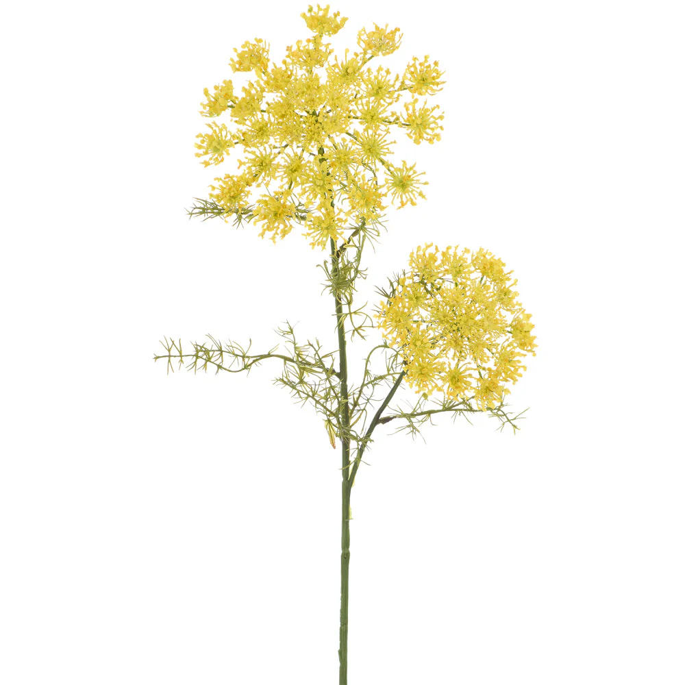 28" Queen Anne's Lace Silk Flower Stem -Yellow (Pack of 12)