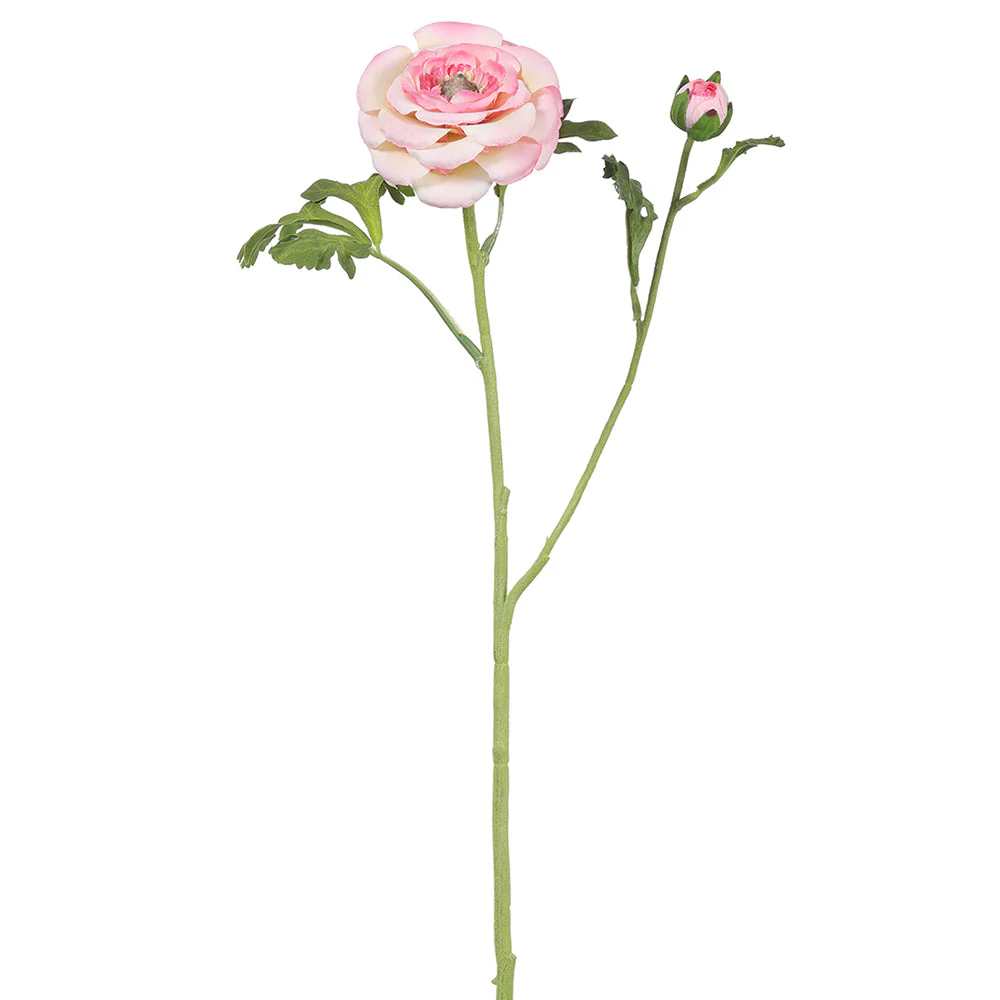 28" Ranunculus Silk Flower Stem -Pink (Pack of 12)