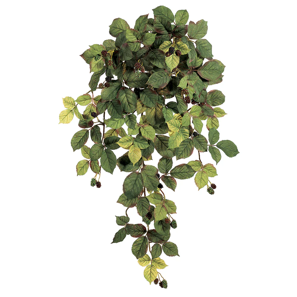 28" Raspberry w/Berries Silk Hanging Plant -Fall (Pack of 12)
