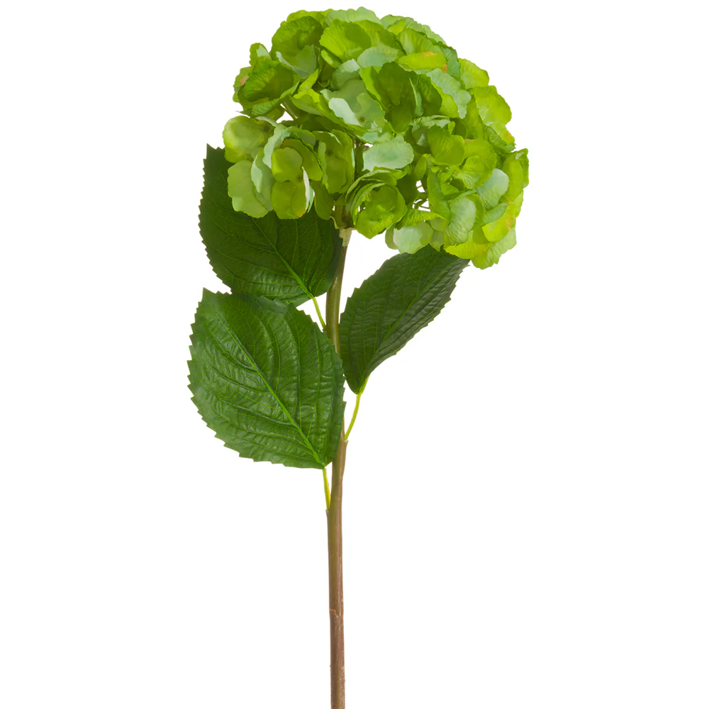28" Silk Hydrangea Flower Stem -Green (Pack of 12)