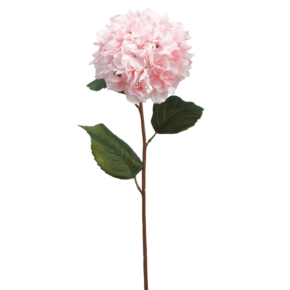 28" Silk Hydrangea Flower Stem -Pink (Pack of 8)
