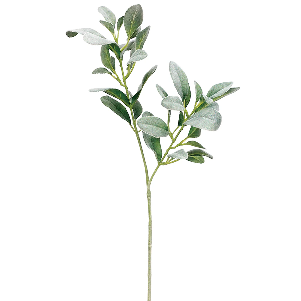 28" Silk Lamb's Ear Leaf Stem -Green (Pack of 12)