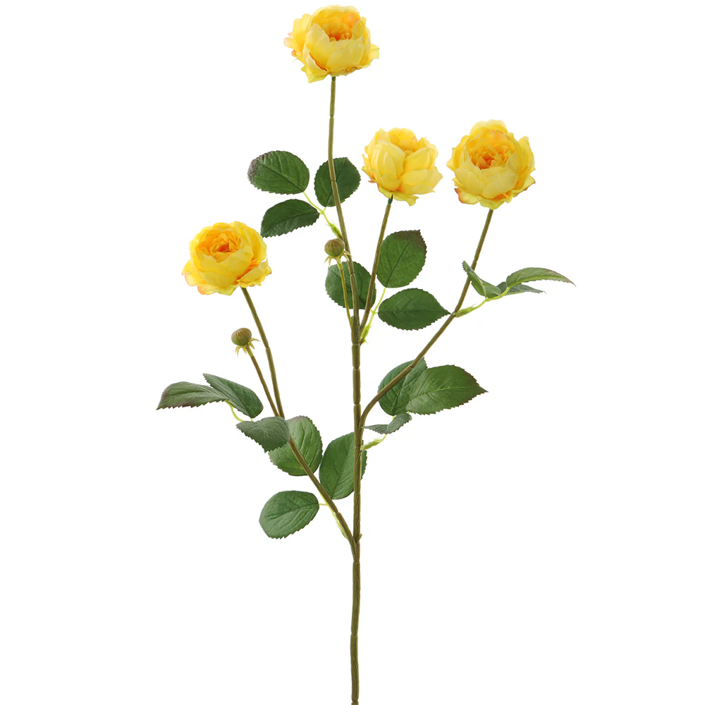 28" Silk Rose Flower Stem -Yellow (Pack of 12)