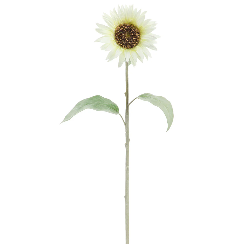 28" Silk Sunflower Flower Stem -White (Pack of 12)