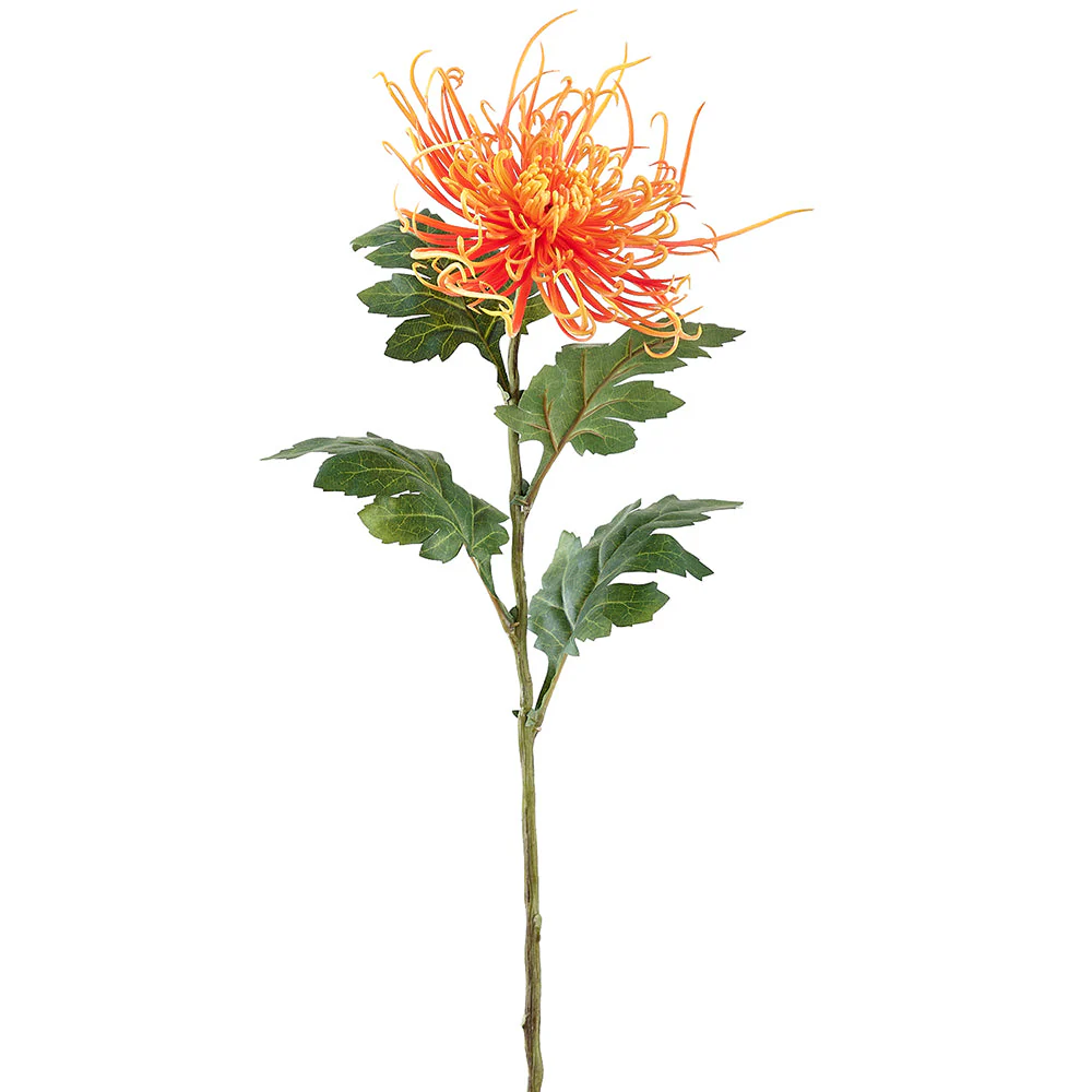 28" Spider Mum Silk Flower Stem -Orange (Pack of 12)