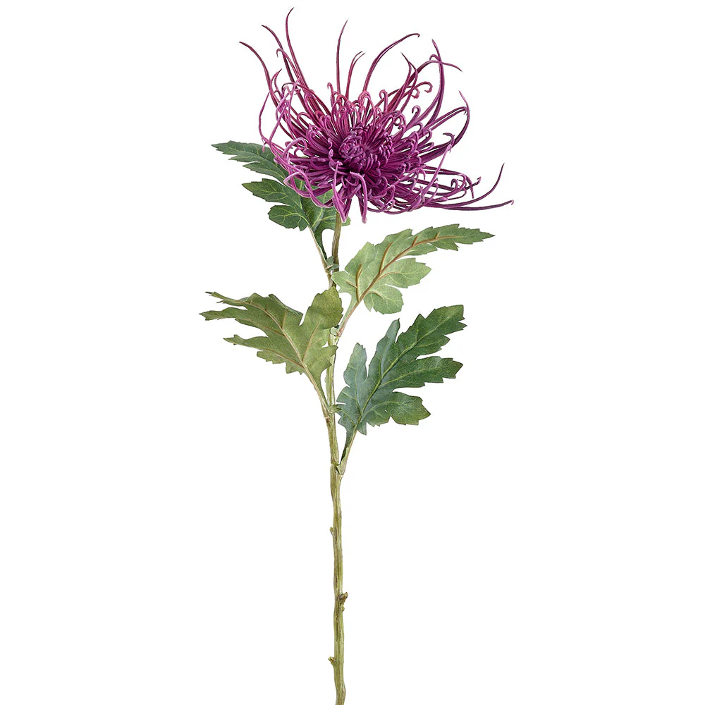28" Spider Mum Silk Flower Stem -Purple (Pack of 12)