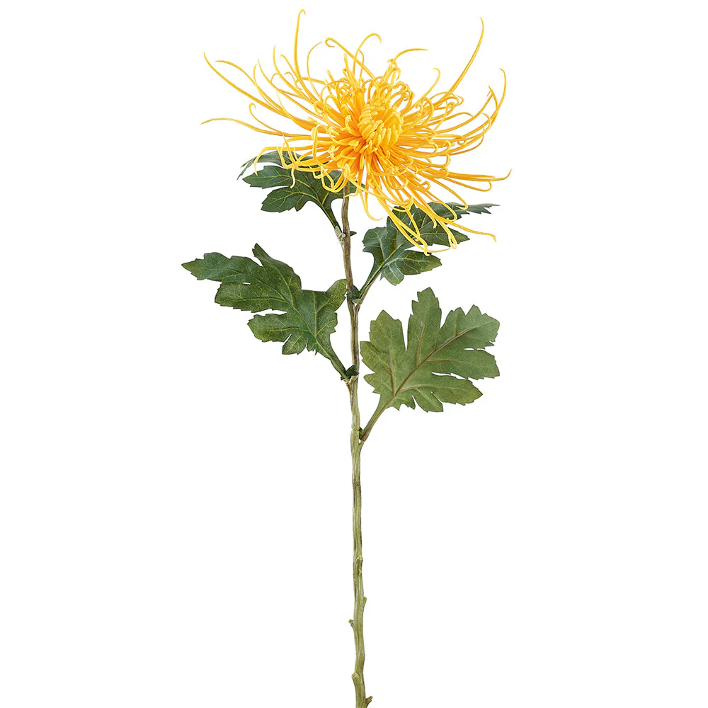 28" Spider Mum Silk Flower Stem -Yellow (Pack of 12)