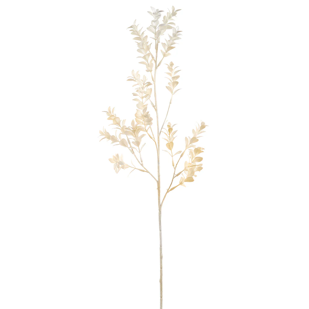 29.5" Artificial Boxwood Leaf Stem -Cream (Pack of 12)