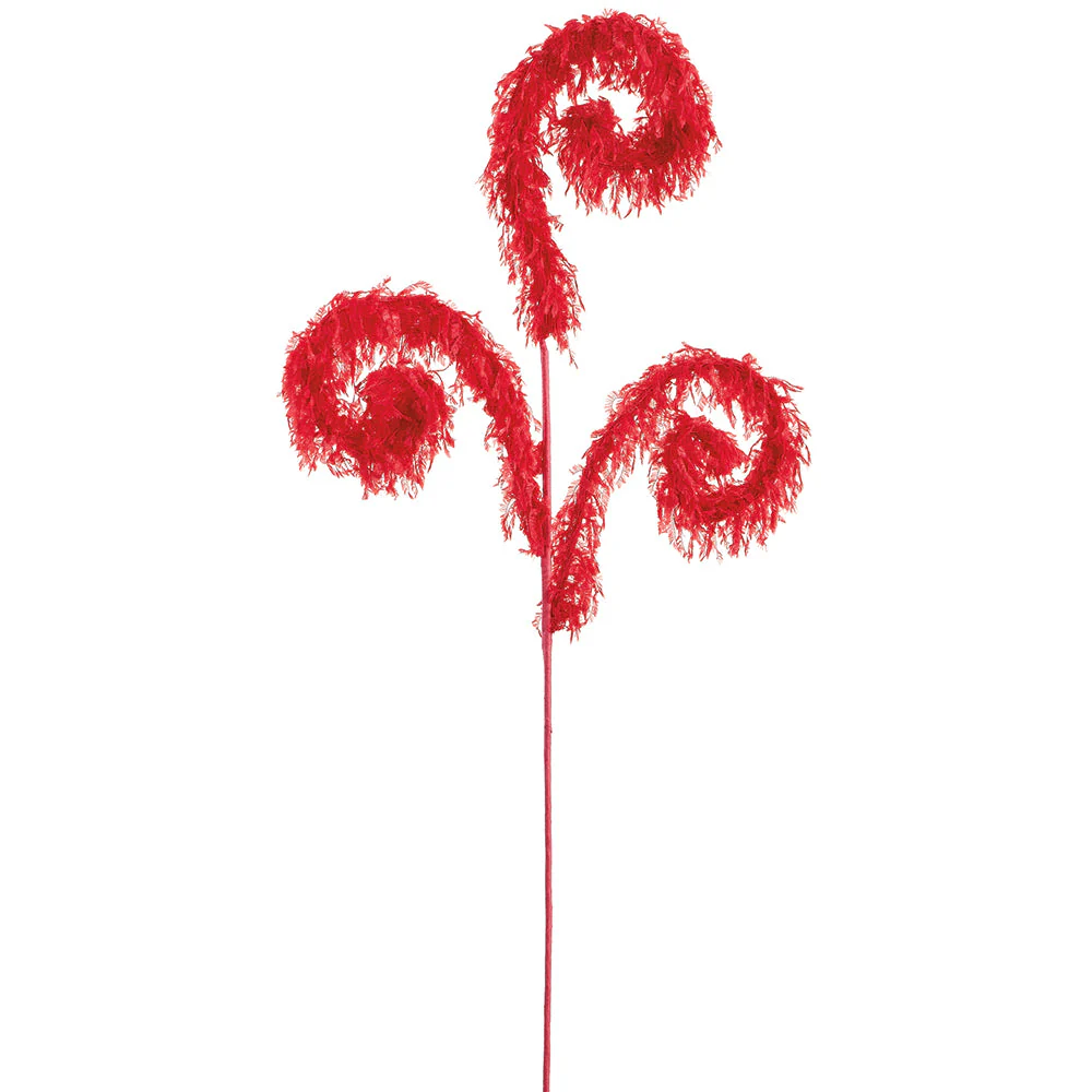 29.5" Curly Artificial Stem -Red (Pack of 24)
