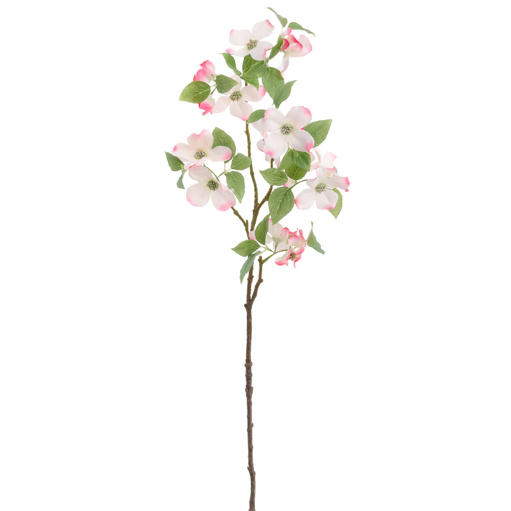 29.5" Dogwood Blossom Silk Flower Stem -Pink/Cream (Pack of 12)