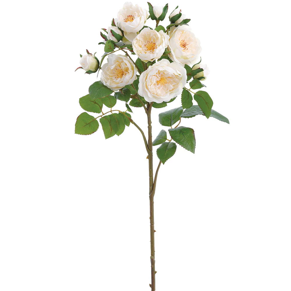 29.5" Rose Silk Flower Stem -Cream (Pack of 12)