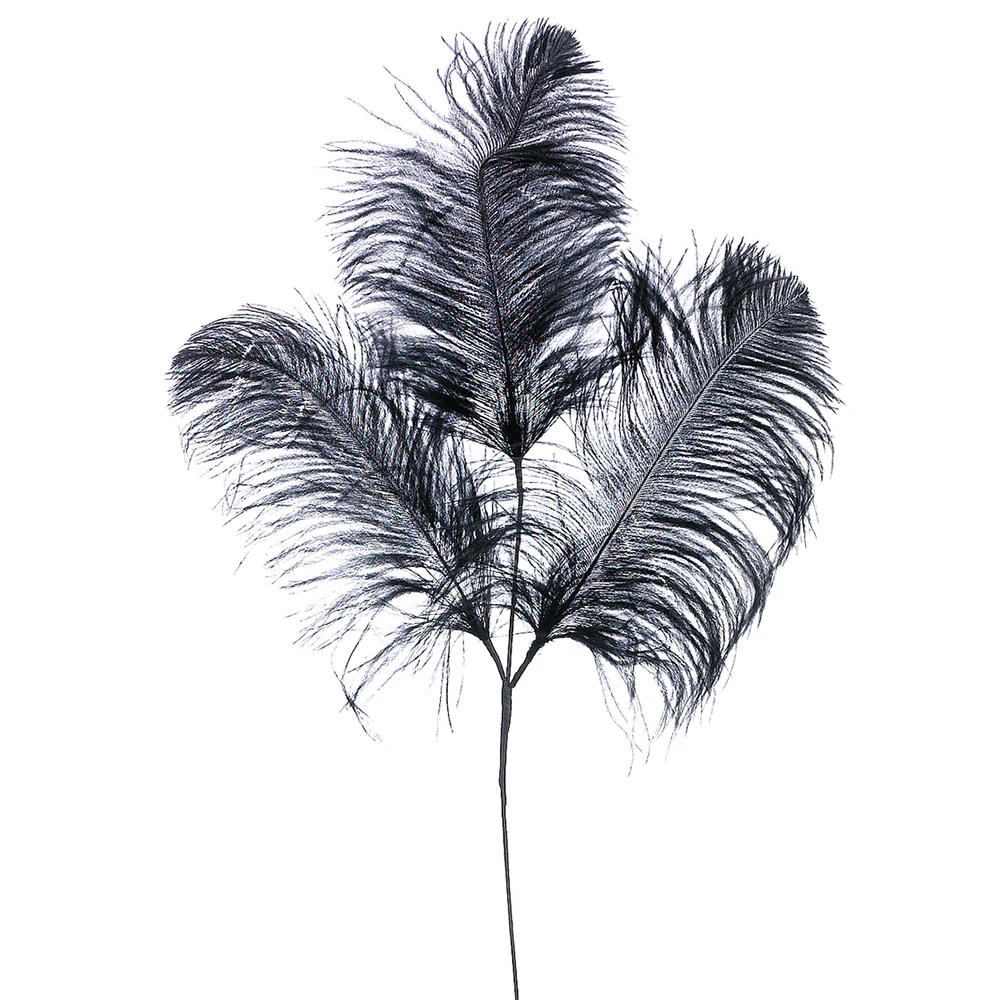 29" Artificial Feather Spray -Black (Pack of 24)