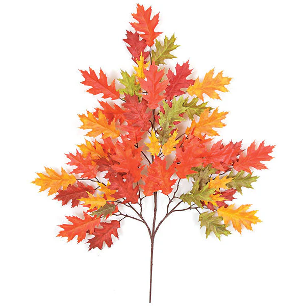29" Artificial Pin Oak Branch Stem -Red/Orange (Pack of 12)