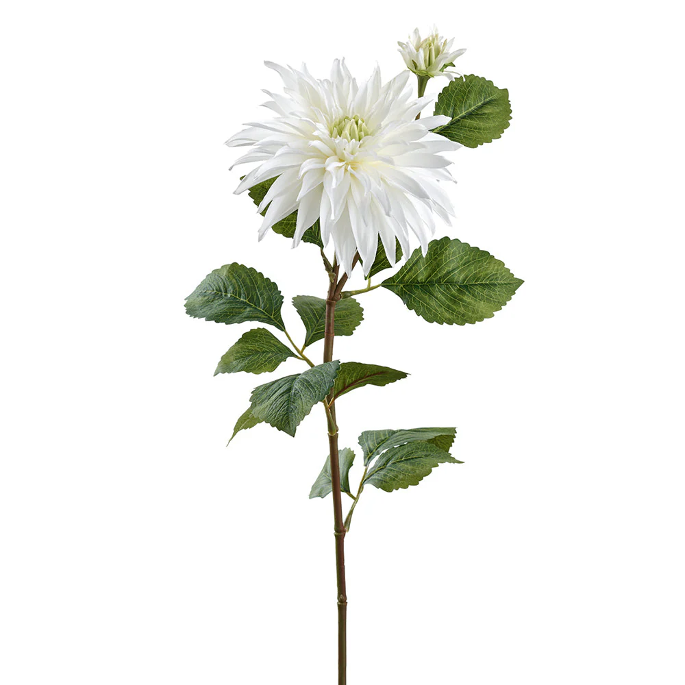 29" Dahlia Artificial Flower Stem -White (Pack of 12)