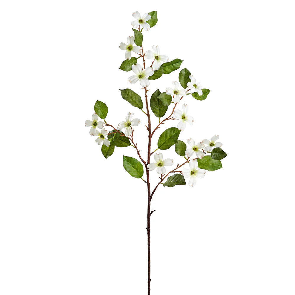29" Dogwood Blossom Silk Flower Stem -White (Pack of 12)