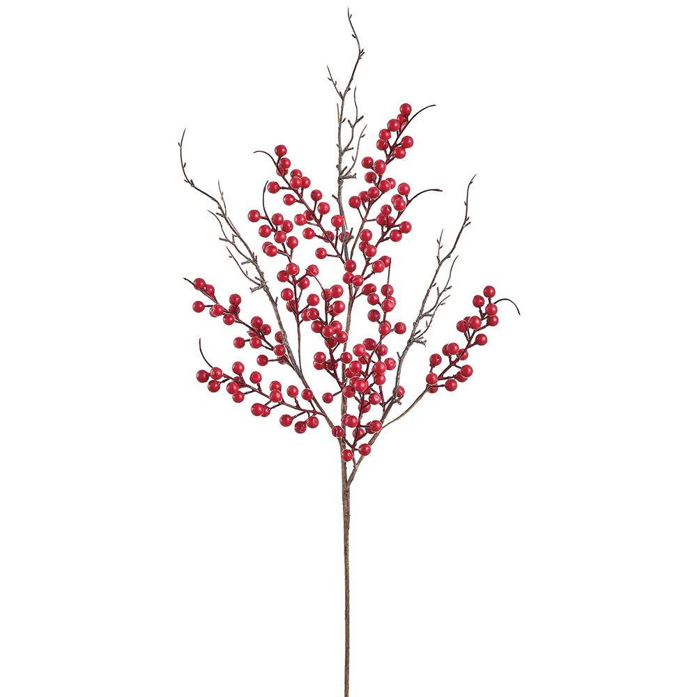 29" Faux Berry Stem -Red (Pack of 12)