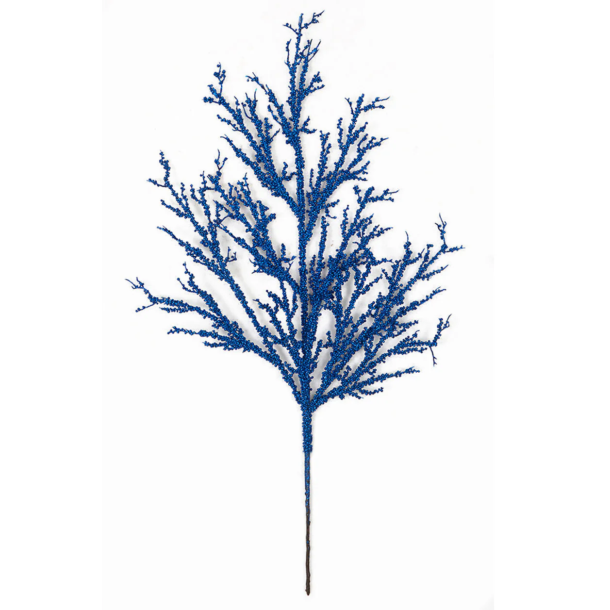29" Glittered & Sequined Artificial Twig Stem -Blue (Pack of 12)