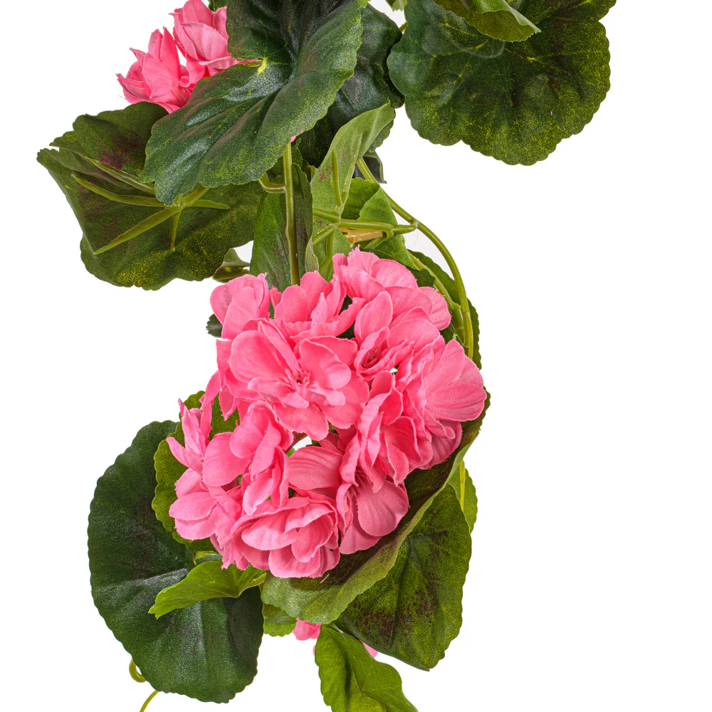 29" Hanging Silk Geranium Flower Bush -White (Pack of 4) - Image 3
