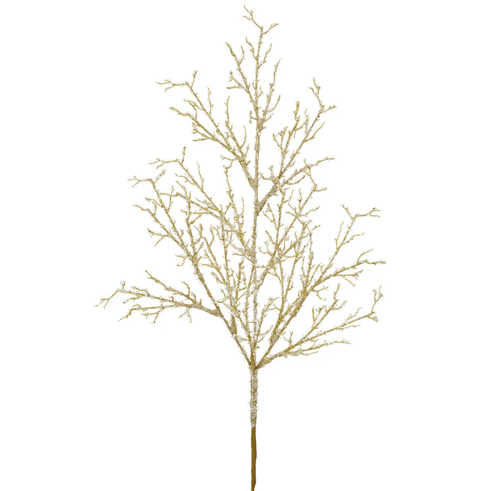 29" Iced Artificial Twig Stem -Gold (Pack of 12)