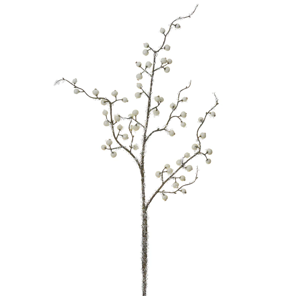 29" Iced Berry Artificial Stem -White (Pack of 24)