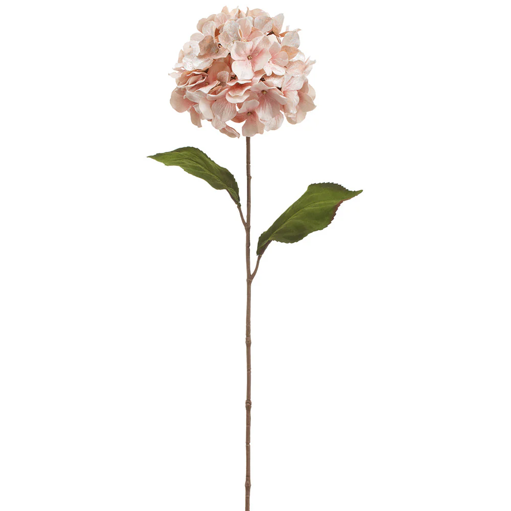 29" Lux Velvet Artificial Hydrangea Flower Stem -Blush (Pack of 12)