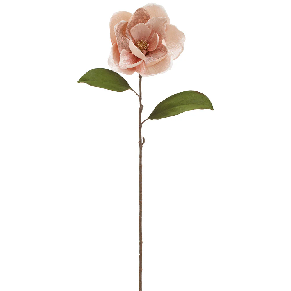 29" Lux Velvet Artificial Magnolia Flower Stem -Blush (Pack of 12)