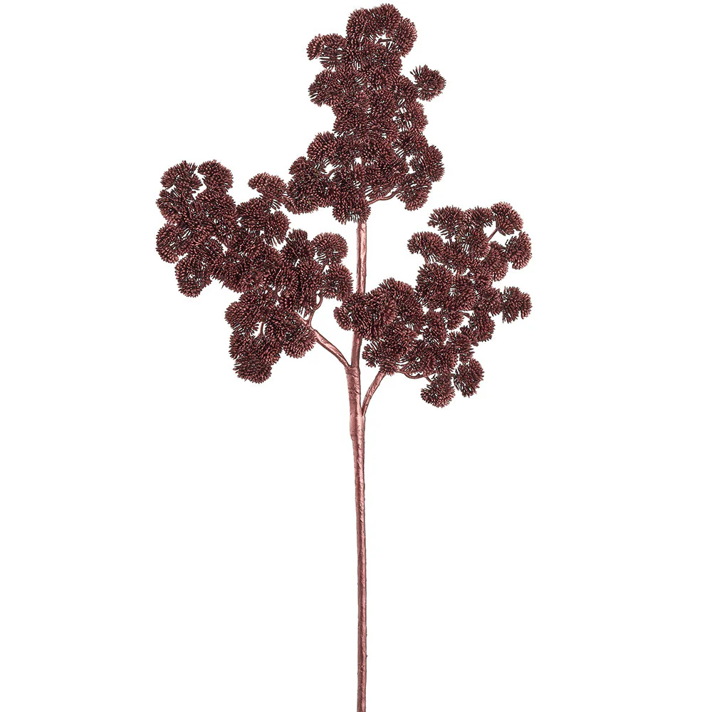 29" Metallic Artificial Sedum Pine Stem -Burgundy (Pack of 12)