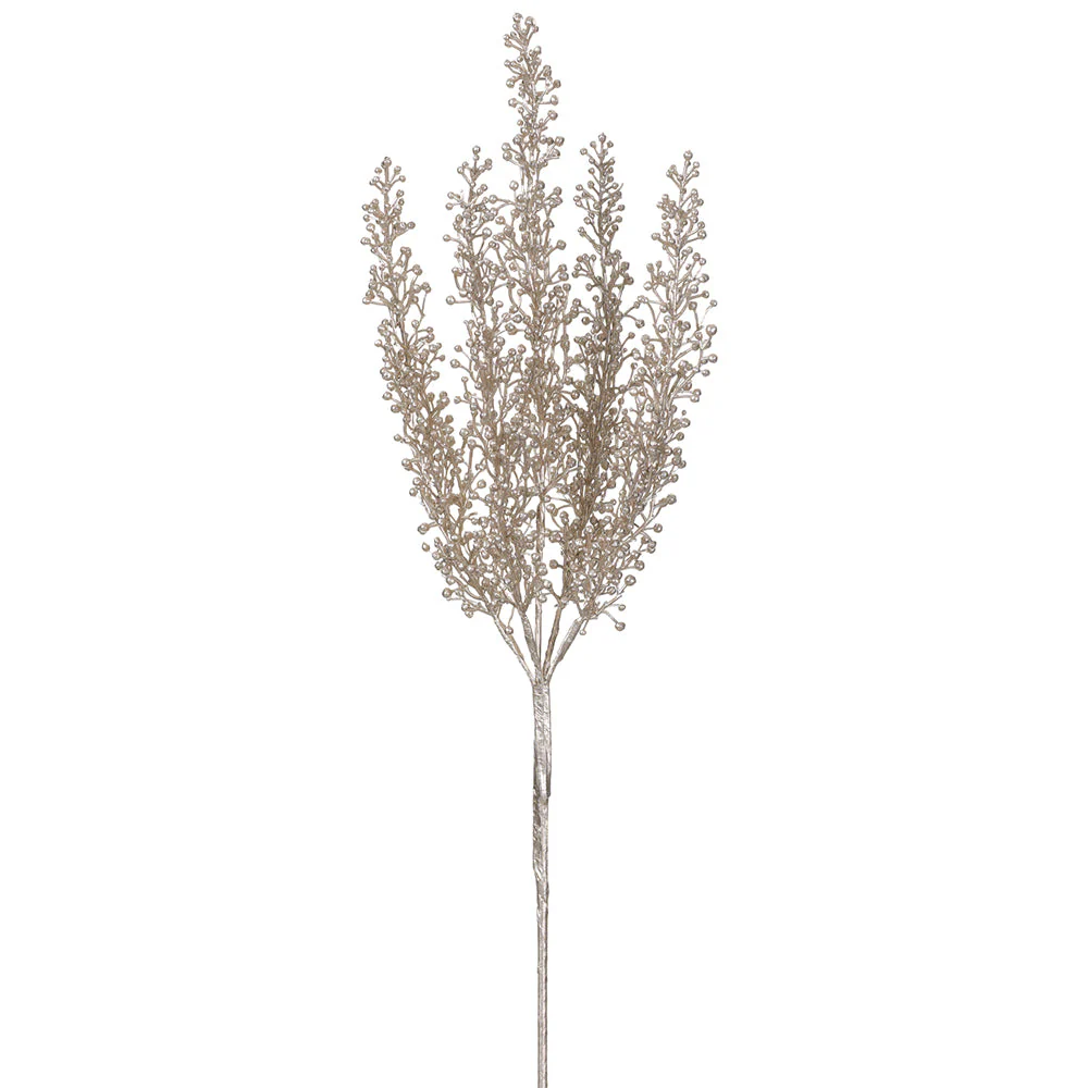 29" Metallic Artificial Sedum Succulent Stem -Champagne (Pack of 12)