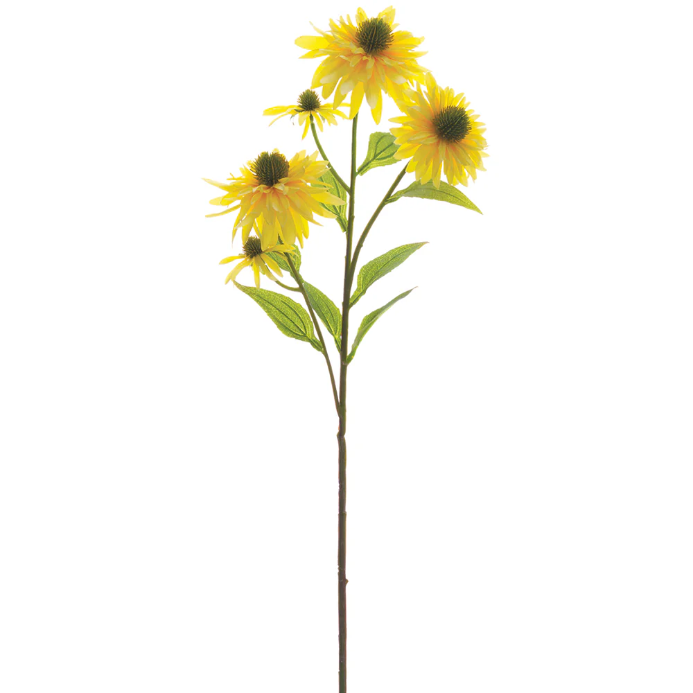 29" Rudbeckia Black-Eyed Susan Silk Flower Stem -Yellow (Pack of 12)