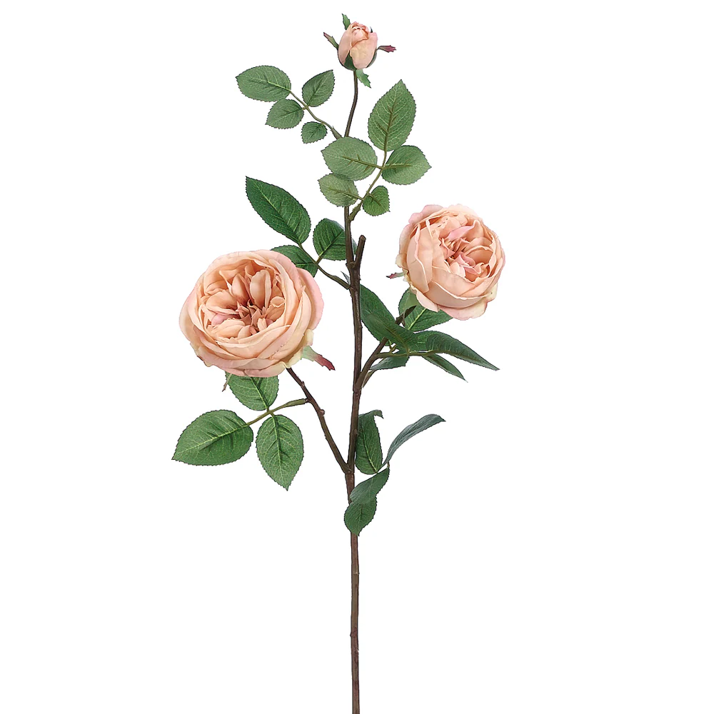 29" Silk Cabbage Rose Flower Spray -Beige (Pack of 12)