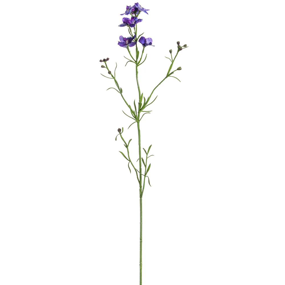 29" Silk Larkspur Delphinium Flower Stem -Purple/Blue (Pack of 12)