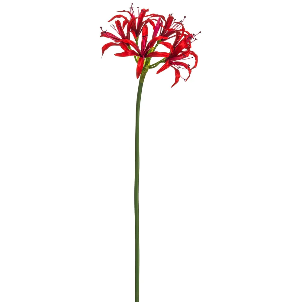 29" Silk Nerine Lily Flower Stem -Red (Pack of 12)