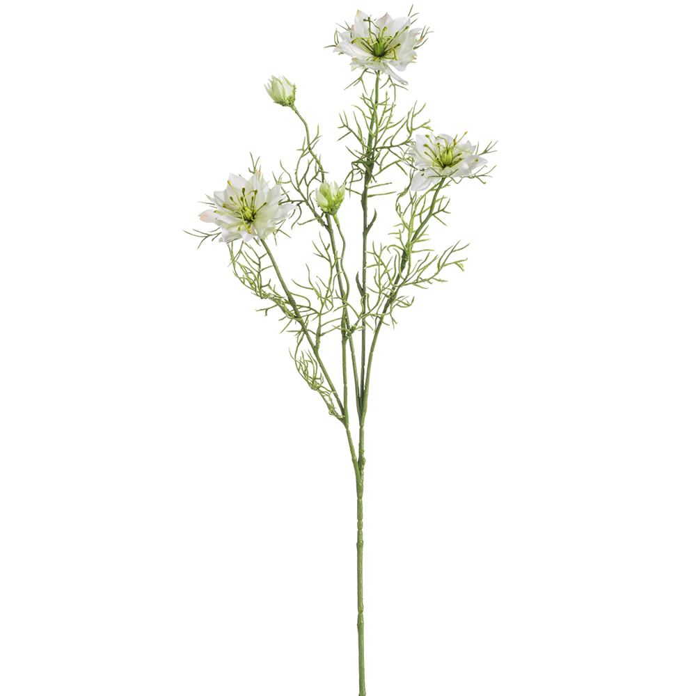 29" Silk Nigella Flower Stem -Cream (Pack of 12)