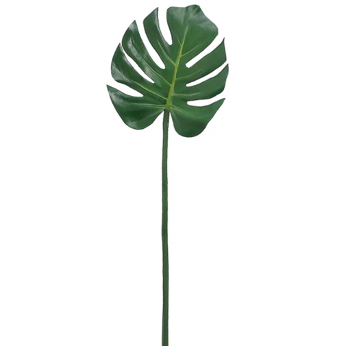 29" Silk Split Philodendron Monstera Leaf Stem -Green (Pack of 12)