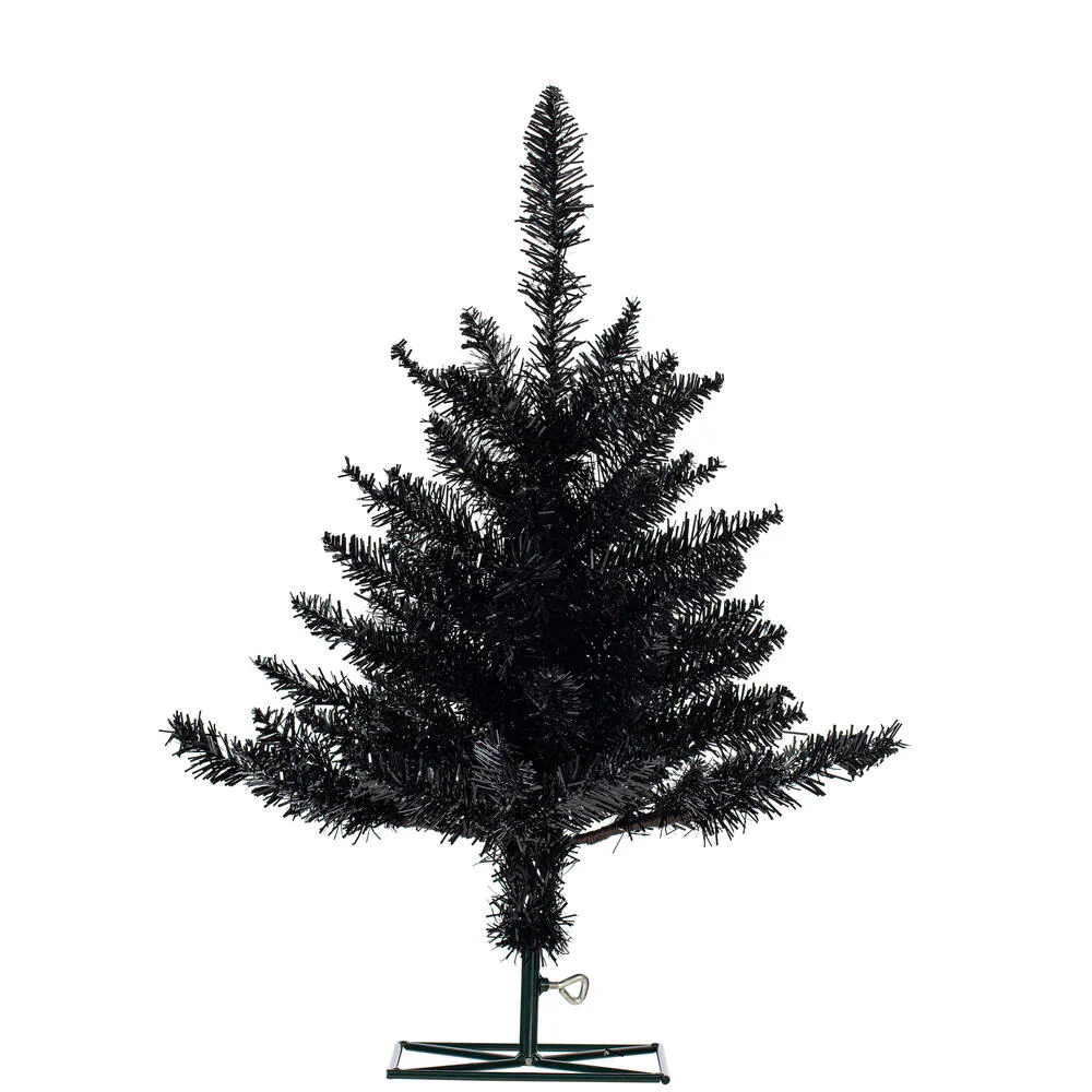 2'Hx20"W Fir Artificial Christmas Tree, Unlit -Black