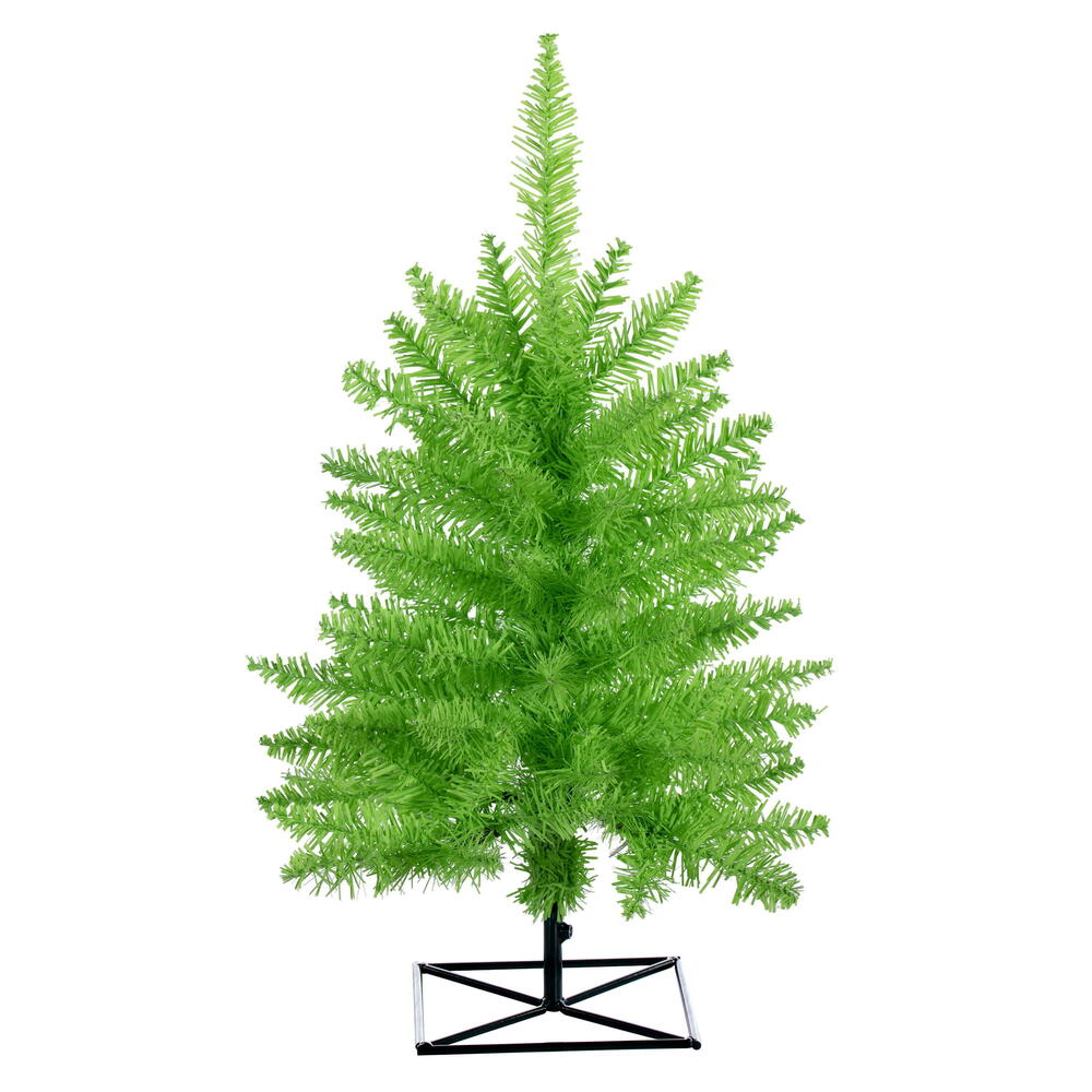 2'Hx20"W Fir Artificial Christmas Tree, Unlit -Lime