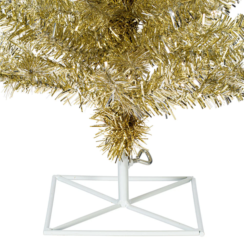 2'Hx20"W Tinsel Fir Artificial Christmas Tree, Unlit -Champagne - Image 4
