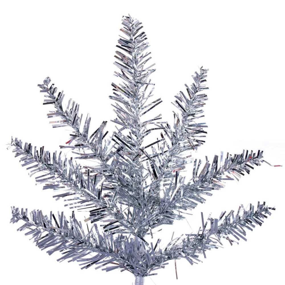 2'Hx20"W Tinsel Fir Artificial Christmas Tree, Unlit -Silver - Image 2