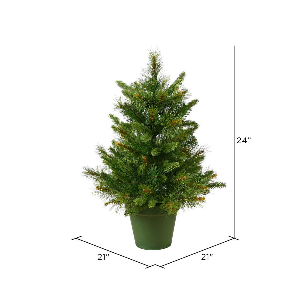 2'Hx21"W PE Cashmere Pine Artificial Christmas Tree, Unlit -Green - Image 3