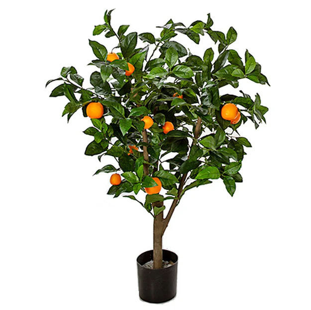 3' Artificial Orange Fruit Tree w/Plastic Pot -Orange/Green
