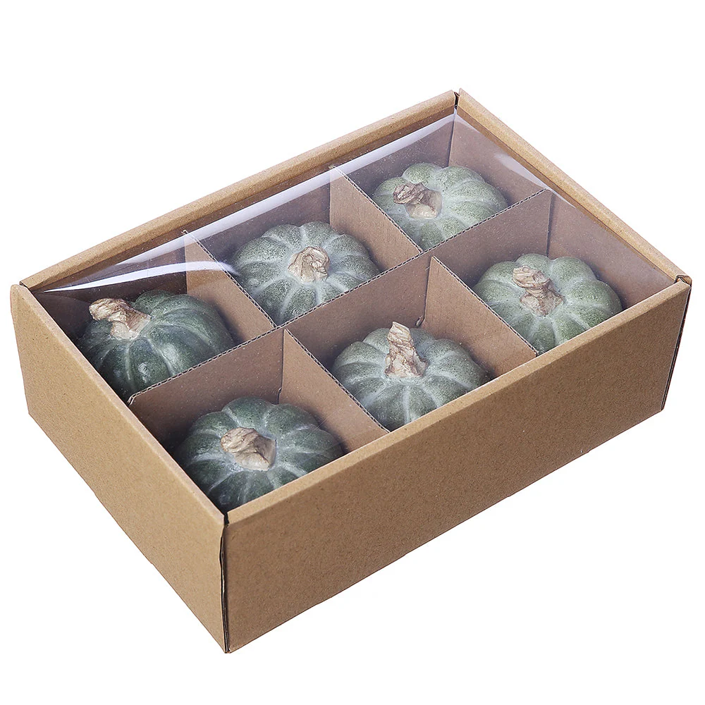 3" Boxed Artificial Pumpkins -2 Tone Green (Pack of 2)