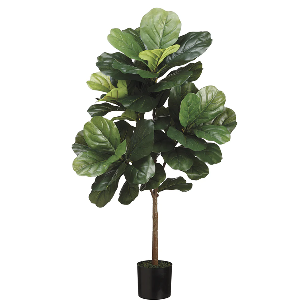 3' Fiddle Leaf Fig Silk Tree w/Pot -Green (Pack of 4)