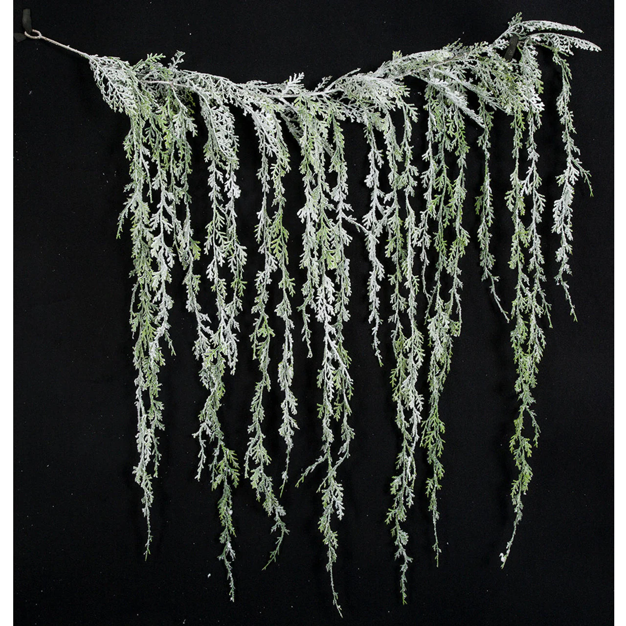 3' Flocked & Glittered Cedar Artificial Garland -Green/White (Pack of 6)