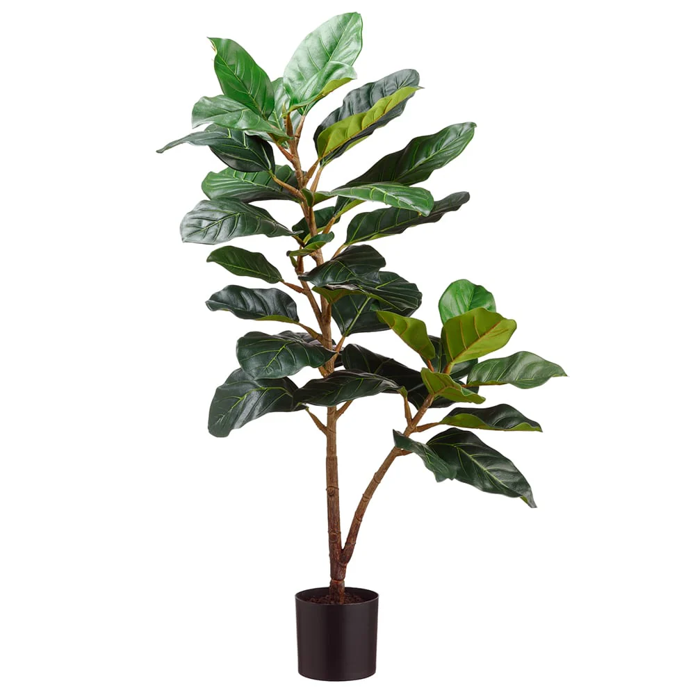 3' Silk King Ficus Tree w/Plastic Pot -Green (Pack of 2)