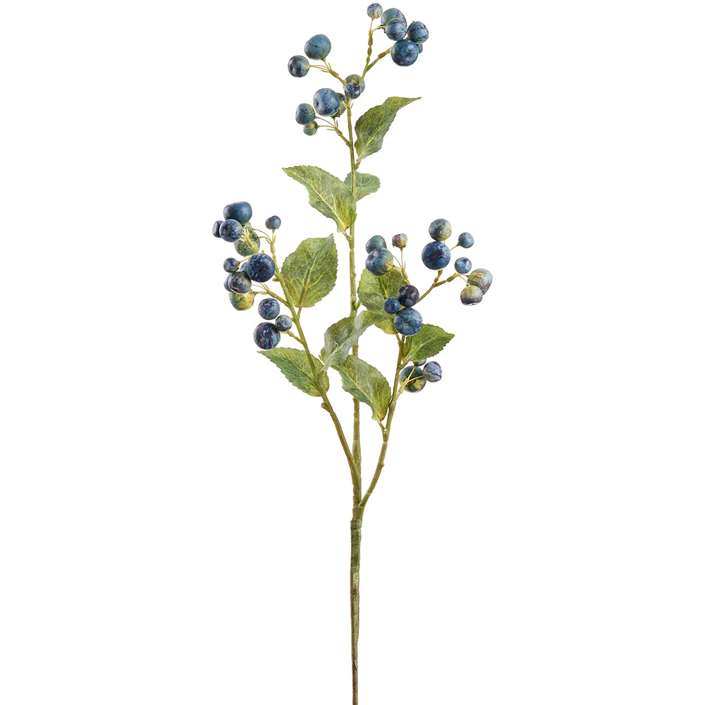 30.5" Artificial Crabapple Fruit Stem -Blue/Green (Pack of 12)