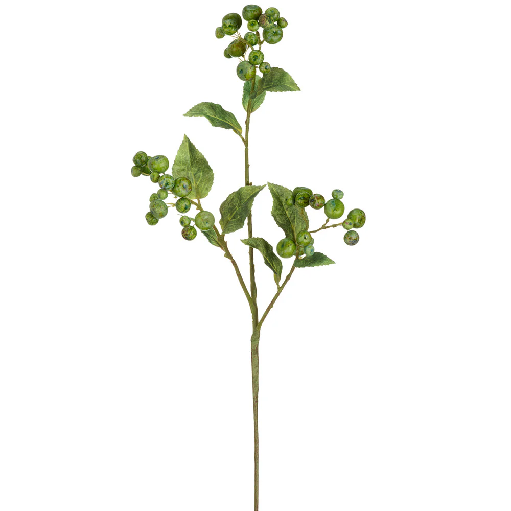 30.5" Artificial Crabapple Fruit Stem -Green (Pack of 12)